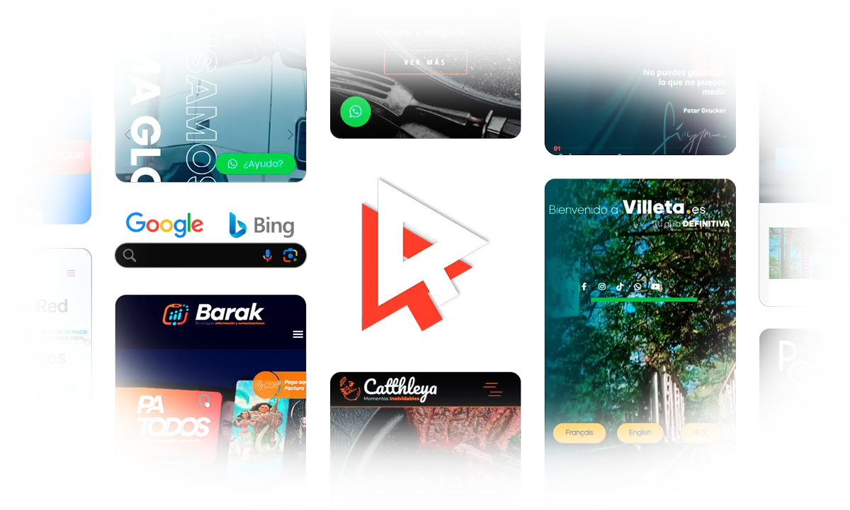 Imagenes de diferentes sitios web desarrollados por Chibcha empresa de Diseño y Desarrollo web