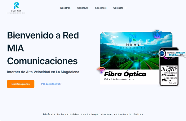 Ejemplo de sitio web con plantilla modificada