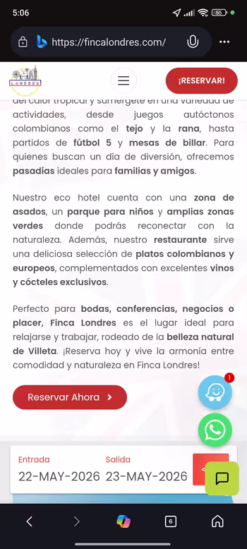 Botones de Reserva Flotantes