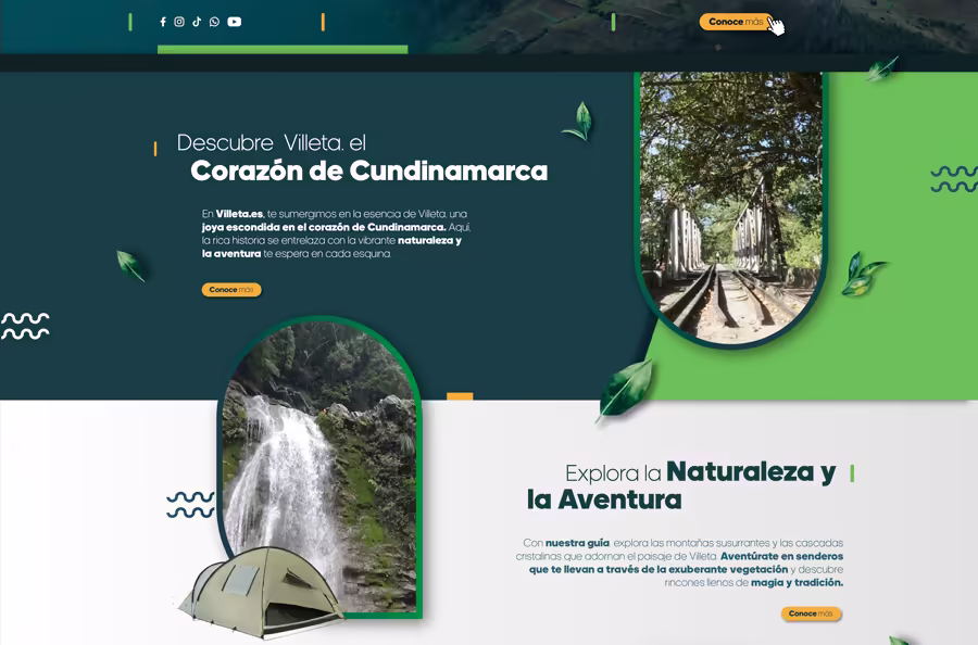 Sección de promoción turística de Villeta – fincas, cascadas y gastronomía